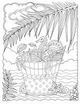 Ausmalbilder Erwachsene Muller Deborah Strand Spring Colouring Relaxing sketch template