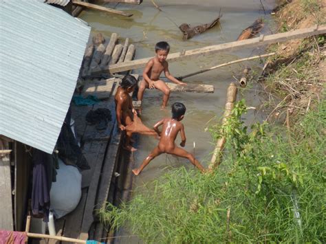 cambodian village girls bathing nude