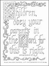 Coloring Obey Parents Print Flandersfamily Info Calligraphy Click sketch template
