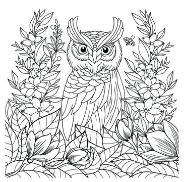 bird  flower coloring pages images stock