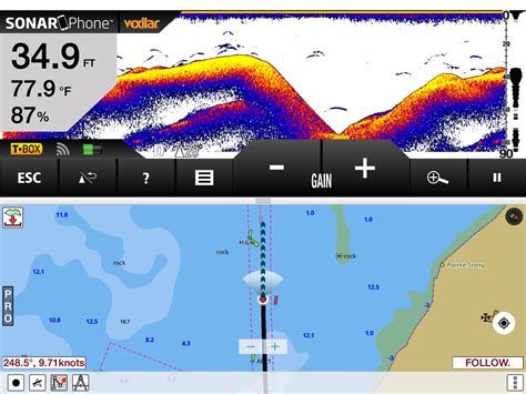 sonar fish finder depth finder   boating app nautical charts app