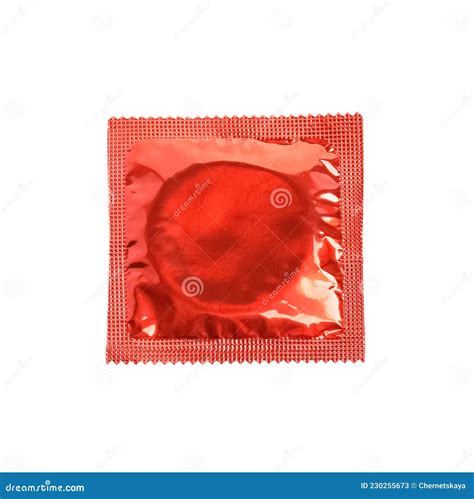 Condom Package Isolated On White Top View Safe Sex Stock Image