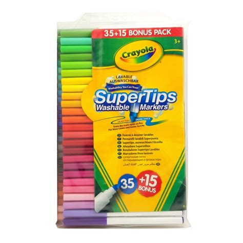 buy crayola  supertips washable markers  bonus pack pktpcs