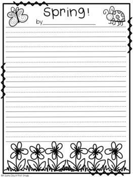 fun spring writing paper   sunny day   grade tpt