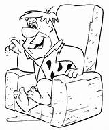 Coloring Pages Flintstone Flintstones Fred Cartoon Sitting Popular sketch template