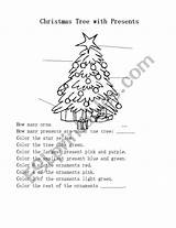 Christmas Coloring Tree Worksheet Vocabulary Esl Preview sketch template