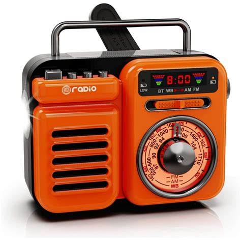 raddy rw emergency hand crank radio retro amfmnoaa radio solar powered battery operated