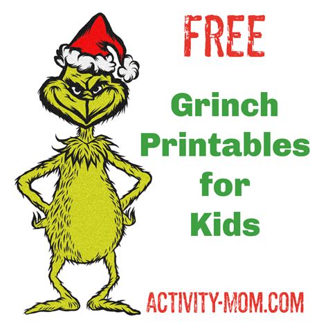 grinch printable activities  kids  activity mom