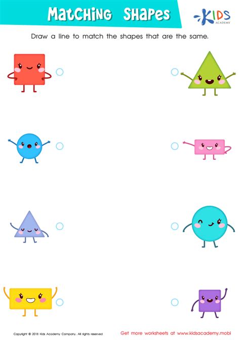 matching shapes worksheet printable   kids answers