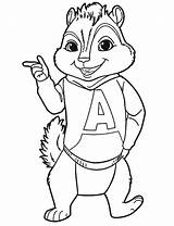 Alvin Coloring Pages Kids Color Easy sketch template