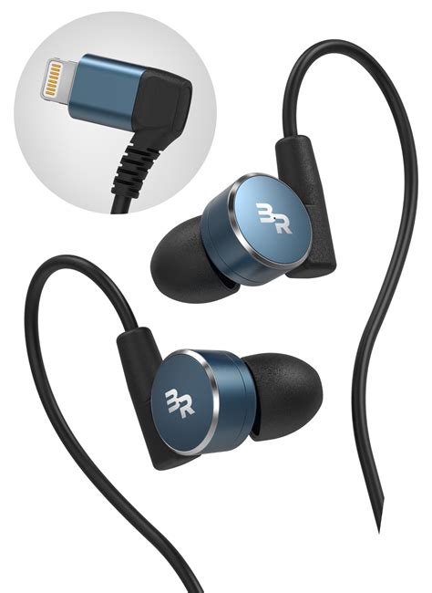 iphone earbuds apple certified lightning earphones workout  ear headphones blue  encased