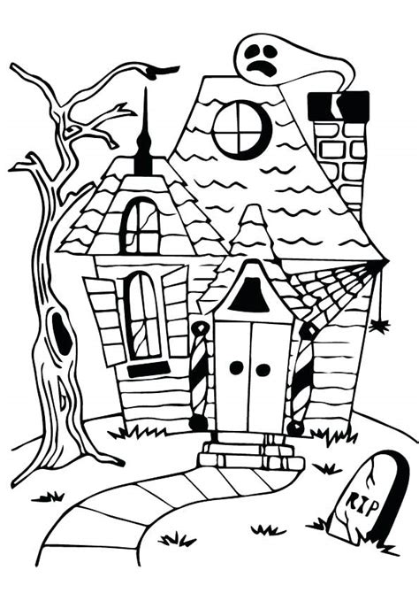 haunted house coloring pages  getcoloringscom  printable