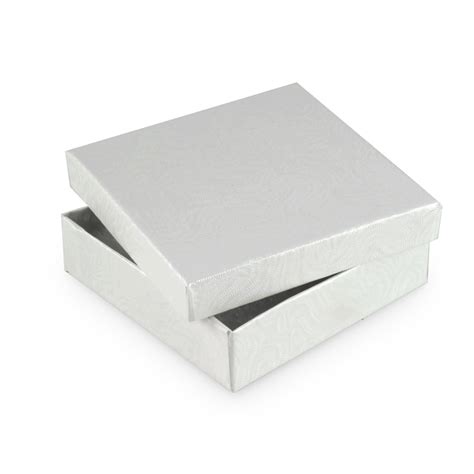 white jewelry gift boxes cotton filled  cotton filled jewelry