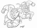 Rocksteady Bebop Coloring Pages Tmnt Drawing Deviantart Bw Inks Template Da sketch template