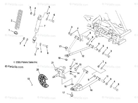 polaris atv  oem parts diagram  suspension front abac partzillacom