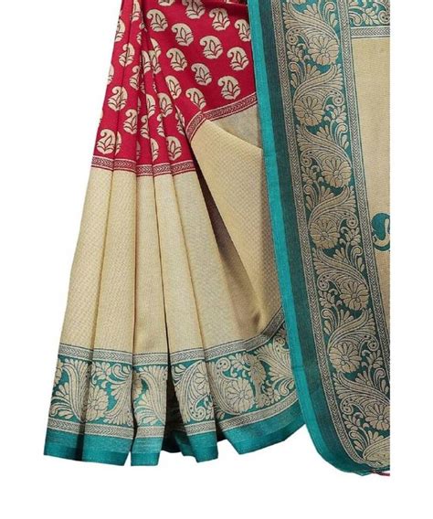 multicolor printed art silk saree with blouse classiques 3040353