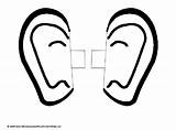 Ears Ear Listening Coloring Template Clipart Craft Kids Human Clip Outline God Pages Pair Cliparts Crafts Bfg Library Bunny Color sketch template