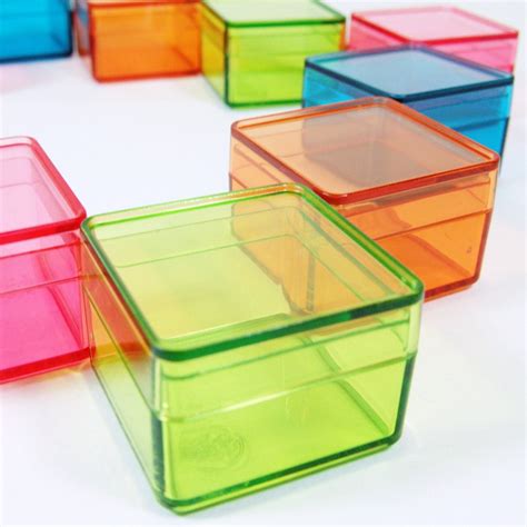 tiny color square plastic boxes pcs