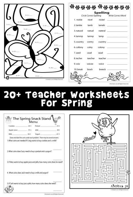 spring worksheets woo jr kids activities