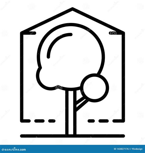 greenhouse icon outline style stock vector illustration  garden