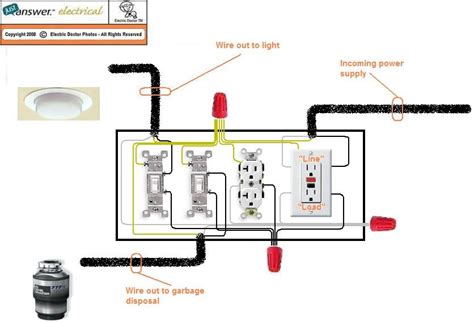 wiring diagram  kitchen installation middle run  gfci  regular recepticle