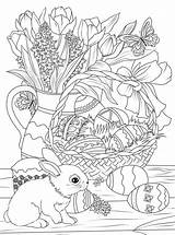 Easter Coloring Pages Adults Adult Basket Bunny Printable Flowers Sheets Eggs Pastry Decorated Kids Spring Fun Colouring Supercoloring Color Färgläggningssidor sketch template