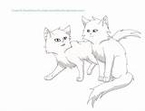 Warrior Starclan Pages Lineart Couple Cats Deviantart Template Coloring sketch template