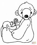 Polar Bear Coloring Baby Bears Pages Printable Drawing Supercoloring sketch template