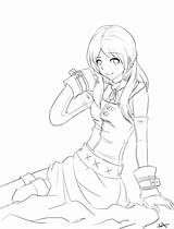 Anime Outline Girl Drawing Body Coloring Template Drawings Pages Manga Deviantart Sketch Basic Templates Paintingvalley Group Line Collection sketch template