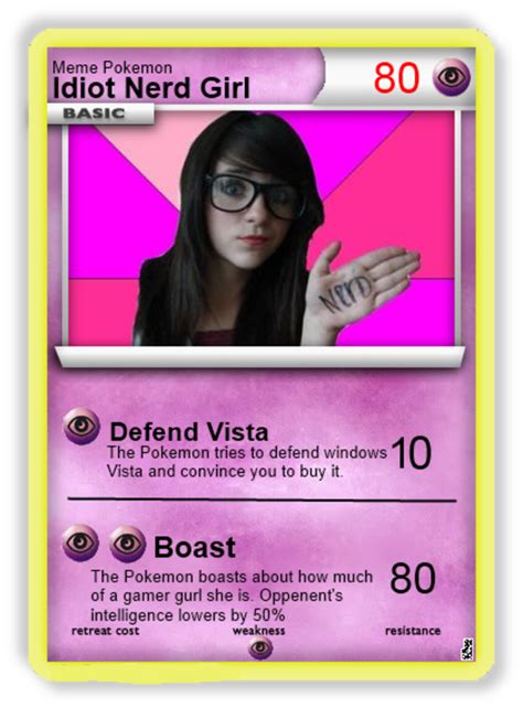 idiot nerd girl pokemon card idiot nerd girl know your meme
