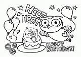 Birthday Happy Card Coloring Pages Kids Owl Funny Mom Holiday Drawings Owls Colouring Cards Wuppsy Printables Drawing Visit Christmas Paintingvalley sketch template