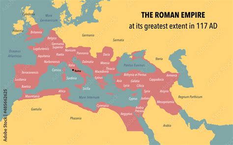 map  roman empire territory   peak stock illustration adobe stock