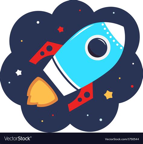 cute cartoon colorful rocket  space royalty  vector