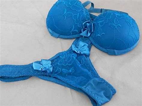 Conjunto Lingerie Sutiã E Calcinha Cor Azul Modelo Sex R 35 99 Em