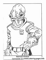 Wars Coloring Star Admiral Ackbar Last Pages Jedi Printable sketch template