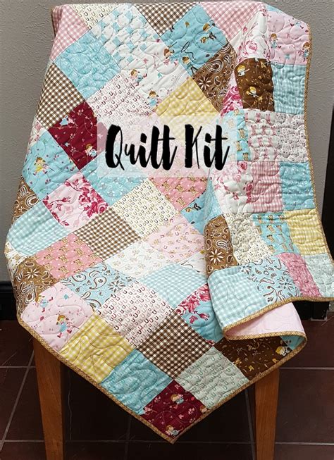 easy quilt kit quilt kit  beginner baby girl quilt kit etsy