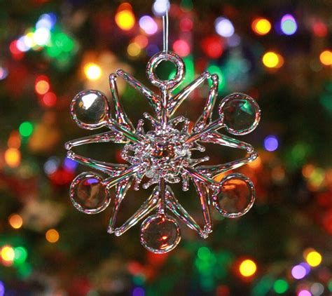 Handmade Clear Glass Snowflake Ornament Flat Round Tip Etsy