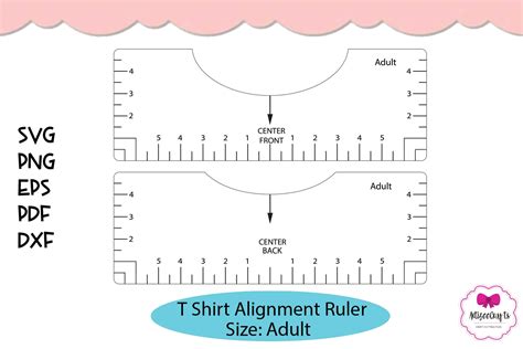shirt ruler svg tee shirt ruler placement guide template
