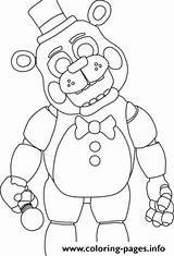Fnaf Coloring Freddys Nights Pages Five Printable Color sketch template