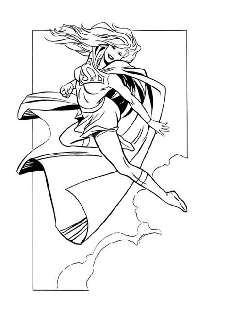 supergirl comic colouring page superhero coloring pages coloring