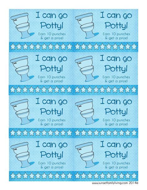 potty cardpsd  images potty punch cards boys potty