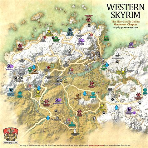 western skyrim map  elder scrolls  greymoor eso