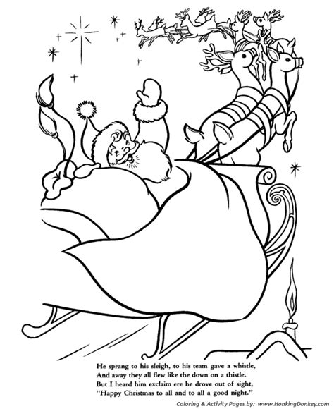 twas  night  christmas printable coloring pages coloring pages