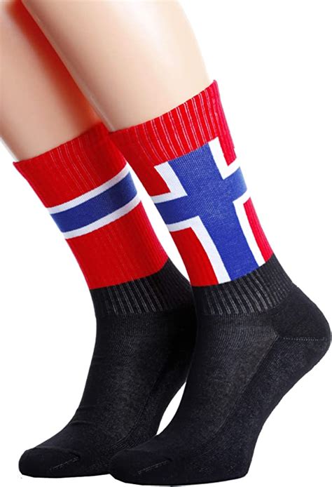 Bestsockdrawer Men S Norway Flag Socks Patriotic Socks