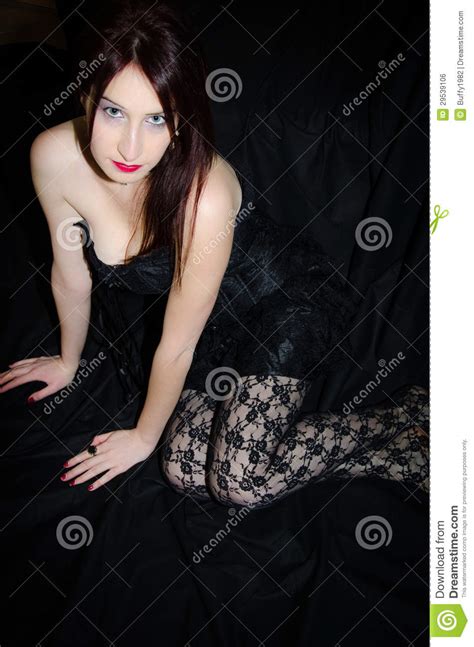 sexy teen in gothic corset royalty free stock image