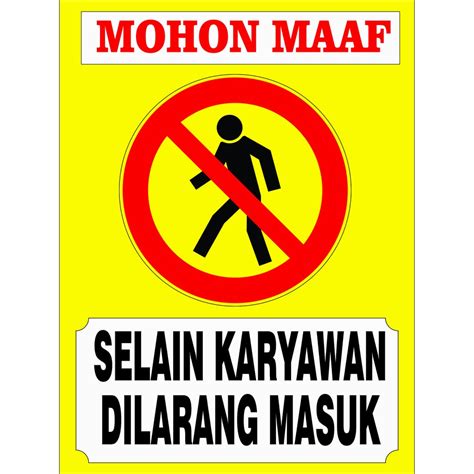 jual stiker mohon maaf  karyawan dilarang masuk shopee indonesia