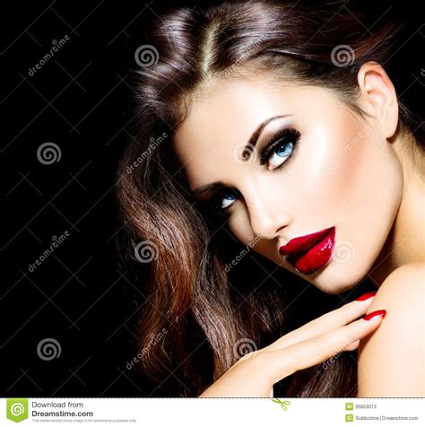 beauty girl stock image image of hair lips makeover