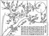 Coloring Prunus Yu Tong Chinese Pages Blossom Painting Enchantedlearning Color Tree 1764 Silk Ink Moon His Designlooter Drawings Blossoms Done sketch template