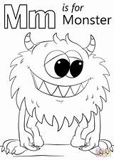 Monster Coloring Letter Pages Printable Sheets Preschool Cute Kids Color Halloween Alphabet Words Cartoon Drawing Print Coloringfolder sketch template