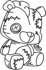 Coloring Pages Doll Teddy Voodoo Drawings Graffiti Drawing Tattoo Adult Bear Horror Dolls Halloween Draw Colouring Embroidery Designs Unique Urbanthreads sketch template